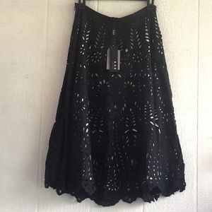 Anthropologie KAS New York eyelet midi skirt